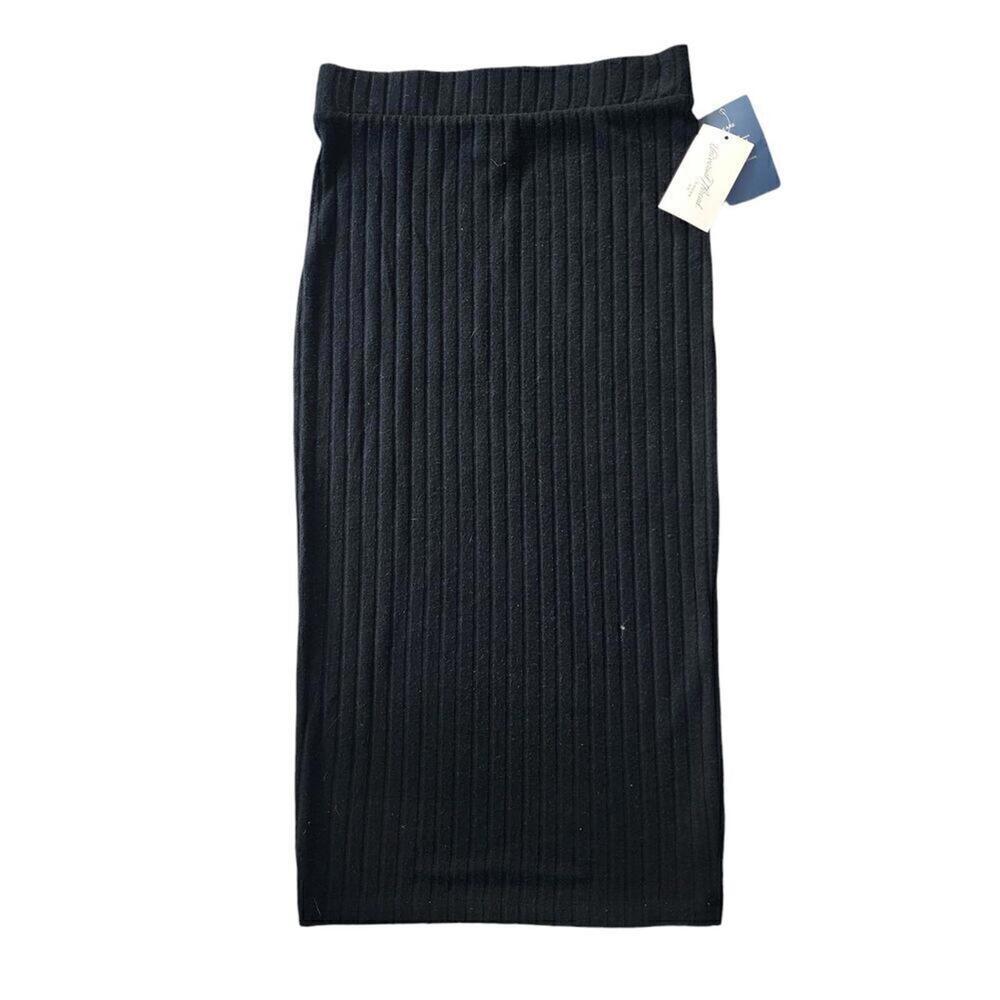 Universal Thread Black Ribbed Knit Pencil Skirt Size Small Cozy Stylish NWT